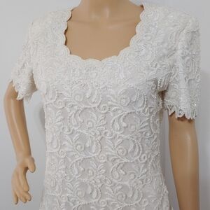 Vintage White Beaded top